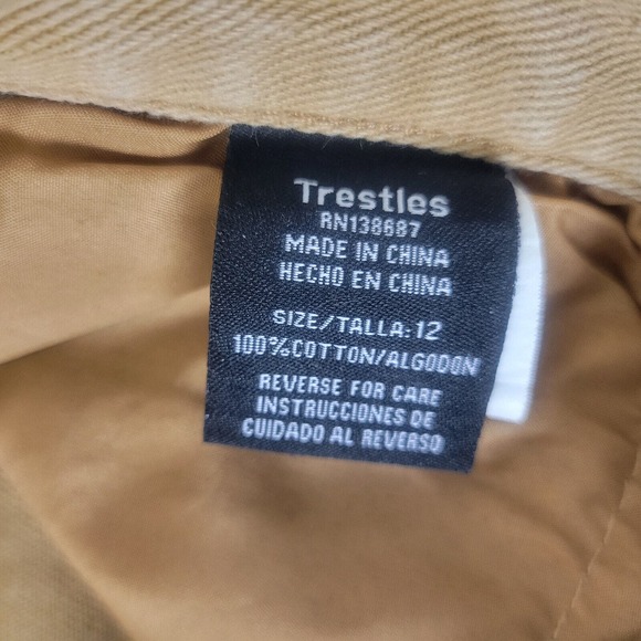 Trestles Supply Co. Jeans Boys 12 Tan Denim Straight Leg Distressed Paint Splash - Picture 10 of 13